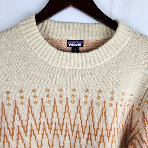 NWT Patagonia Sweater Sea Song Natural Medium Fair Isle Cabincore Cozy - Picture 3 of 11